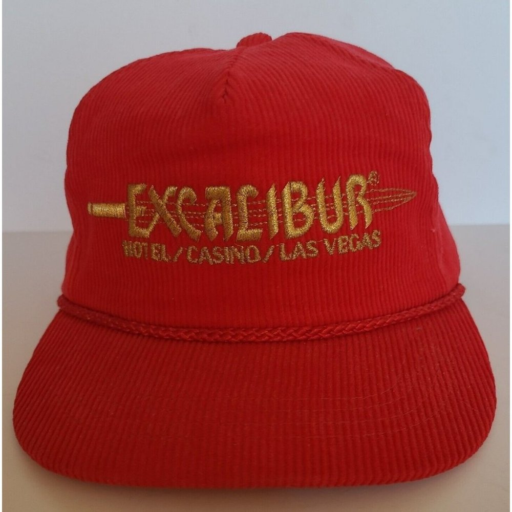 Vintage Excalibur Las Vegas Casino Embroidered Corduroy Snapback Hat